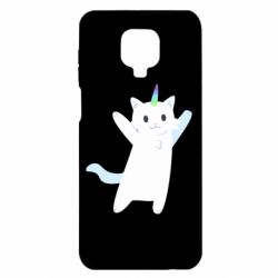 Чехол для Xiaomi Redmi Note 9S/9Pro/9Pro Max White cheerful cat - PrintSalon