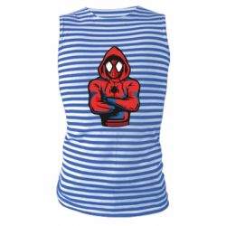 Майка-тельняшка Человек паук в толстовке - PrintSalon