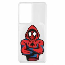 Чехол для Samsung S21 Ultra Человек паук в толстовке - PrintSalon