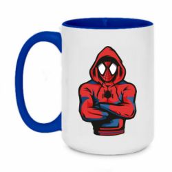 Чашка двухцветная 420ml Человек паук в толстовке - PrintSalon