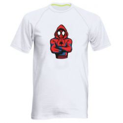 Мужская футболка для спорта Человек паук в толстовке - PrintSalon