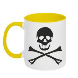 Чашка двухцветная 320ml Череп и кости - PrintSalon