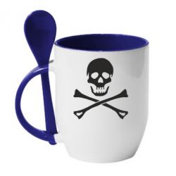 Чашка з ложкою Череп та кістки