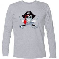 Футболка с длинным рукавом Череп пирата - PrintSalon