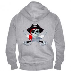 Мужское худи на молнии Череп пирата - PrintSalon