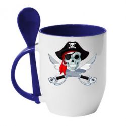 Чашка з ложкою Череп пірата