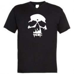 Мужская футболка  с V-образным вырезом Череп - PrintSalon