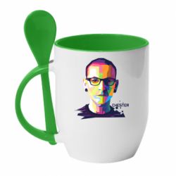 Чашка з ложкою Chester Art - PrintSalon