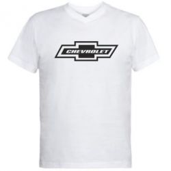 Мужская футболка  с V-образным вырезом Chevrolet Log - PrintSalon