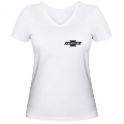 Жіноча футболка з V-подібним вирізом Chevrolet Logo Small - PrintSalon