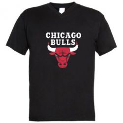 Мужская футболка  с V-образным вырезом Chicago Bulls Classic - PrintSalon