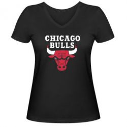 Женская футболка с V-образным вырезом Chicago Bulls Classic - PrintSalon