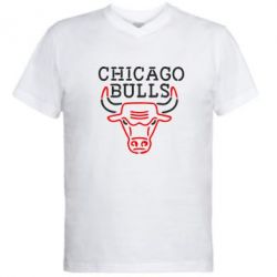 Мужская футболка  с V-образным вырезом Chicago Bulls Logo - PrintSalon