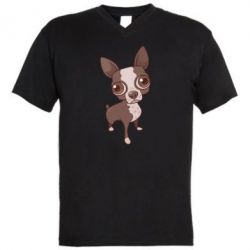 Мужская футболка  с V-образным вырезом Чихуахуа - PrintSalon