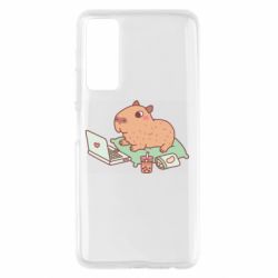 Чехол для Huawei P Smart 2021 Capybara With Laptop - PrintSalon