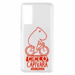 Чехол для Huawei P Smart 2021 Капибара на велосипеде - PrintSalon