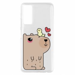 Чехол для Huawei P Smart 2021 Капибара с цыпленком - PrintSalon