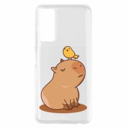Чехол для Huawei P Smart 2021 Капибара с птичкой - PrintSalon