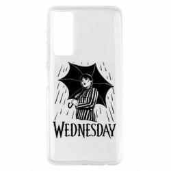 Чохол для Huawei P Smart 2021 Венздей Вдамс и зонт - PrintSalon