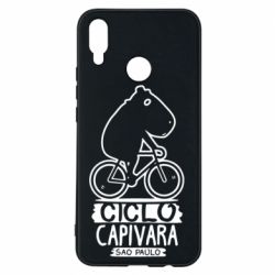 Чехол для Huawei P Smart Plus 2018 Капибара на велосипеде