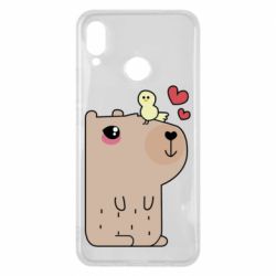 Чехол для Huawei P Smart Plus 2018 Капибара с цыпленком