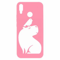 Чехол для Huawei P Smart Plus 2018 Капибара и Птичка