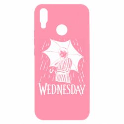 Чехол для Huawei P Smart Plus 2018 Венздей Вдамс и зонт