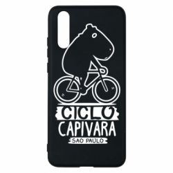 Чехол для Huawei P20 Капибара на велосипеде - PrintSalon