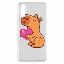 Чехол для Huawei P20 Капибара сердечко - PrintSalon