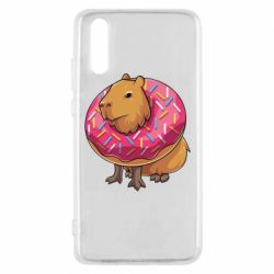 Чехол для Huawei P20 Пончик с капибарой - PrintSalon