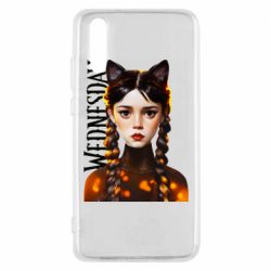 Чехол для Huawei P20 Венздей кошка - PrintSalon