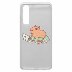 Чехол для Huawei P30 Capybara With Laptop - PrintSalon
