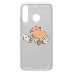 Чехол для Huawei P30 Lite Capybara With Laptop - PrintSalon