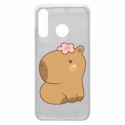 Чохол для Huawei P30 Lite Капібара з квіткою - PrintSalon