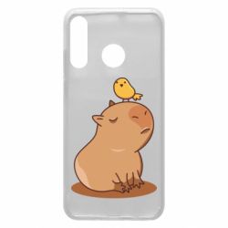 Чохол для Huawei P30 Lite Капібара з пташкою
