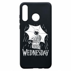 Чохол для Huawei P30 Lite Венздей Вдамс и зонт - PrintSalon