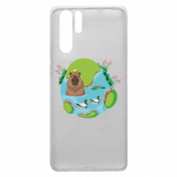 Чехол для Huawei P30 Pro Капибара в воде - PrintSalon
