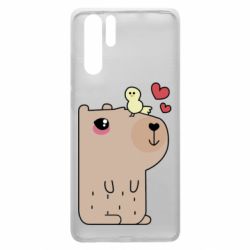 Чехол для Huawei P30 Pro Капибара с цыпленком - PrintSalon