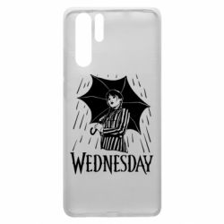 Чохол для Huawei P30 Pro Венздей Вдамс и зонт - PrintSalon