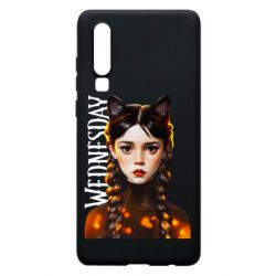 Чехол для Huawei P30 Венздей кошка - PrintSalon