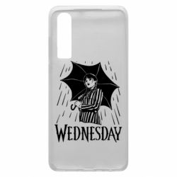 Чохол для Huawei P30 Венздей Вдамс и зонт - PrintSalon