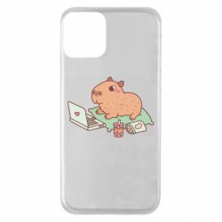Чехол для iPhone 11 Capybara With Laptop - PrintSalon