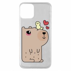 Чехол для iPhone 11 Капибара с цыпленком - PrintSalon