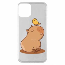 Чохол для iPhone 11 Капібара з пташкою
