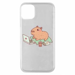 Чехол для iPhone 11 Pro Capybara With Laptop - PrintSalon