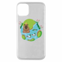 Чехол для iPhone 11 Pro Капибара в воде - PrintSalon