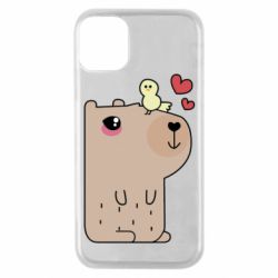 Чехол для iPhone 11 Pro Капибара с цыпленком - PrintSalon