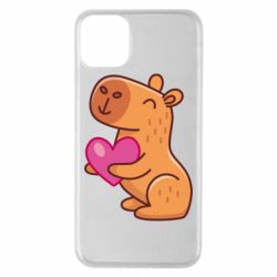Чехол для iPhone 11 Pro Max Капибара сердечко - PrintSalon