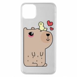 Чехол для iPhone 11 Pro Max Капибара с цыпленком - PrintSalon