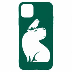 Чохол для iPhone 11 Pro Max Копібара та Пташка - PrintSalon